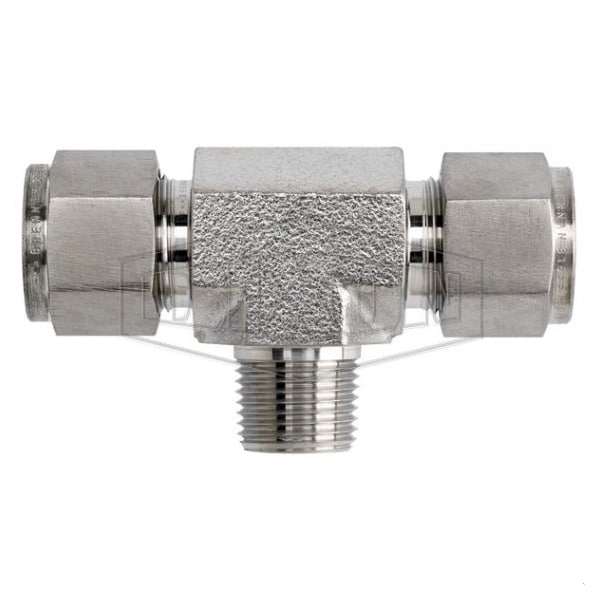 The Right Connection Instrumentation Branch Tee, 3/4 in, Tube x MNPT, 316 SS, Domestic